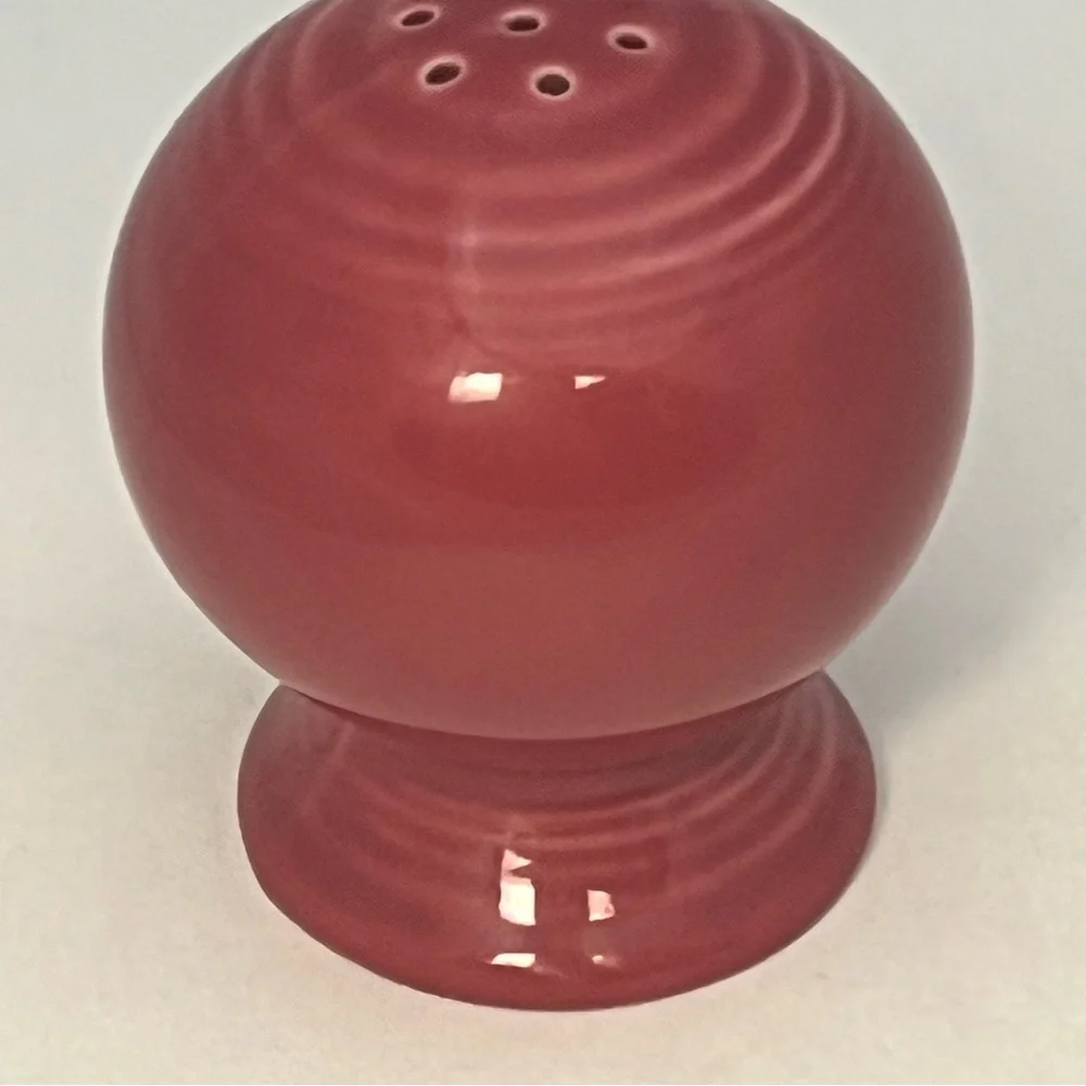 Vintage Fiestaware Small Red Ceramic Round Salt And Pepper Shakers